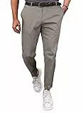 Meilicloth Herren Chino Hose Anzughose Herren Chinohose Stretchhose Herren Baumwolle Sporthose Casual Freizeithose mit Enger Passform Grau 40