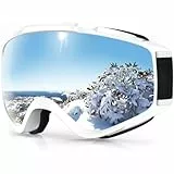 Findway Skibrille, Snowboard Brille für Brillenträger Herren Damen Erwachsene Jugendliche OTG UV-Schutz Kompatibler Helm Anti Fog Skibrillen Sphärisch Verspiegelt
