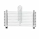 Hosenbügel Metall 40 cm, Rockbügel, Kleiderbügel Hosen Röcke Platzsparend mit 360° Drehbar Haken, 10 Stück, Schwarz