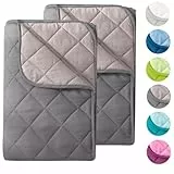 wometo 2 Stück Microfaser Sommer Steppbett Wende-Design 135x200 oekoTex - grau und hellgrau Kochfest 95° Sommerbettdecke Leichtsteppbett I ohne Bezug verwendbar I 2er Set