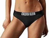 Calvin Klein Damen Bikinihose mit Logobund, Schwarz (Black), M