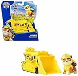 PAW PATROL - Rubble-Figur mit Bulldozer-Baufahrzeug, stabiles Basis-Fahrzeug (2025), authentisches Spielzeug zur Serie für Kinder ab 3 Jahren