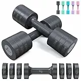 Hanteln Set, Sportneer Verstellbare Hanteln Frauen Set je 1–2,5 kg, 4-in-1 Kurzhanteln 2er Set, Adjustable Dumbbell Set für Home Gym, Fitness, Krafttraining, Geschenk (Schwarz-Grau)