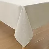 Homaxy Leinenoptik Tischdecke Abwaschbar Lotuseffekt Eckig 100 x 140 cm Tischtuch Leinendecke Wasserabweisend Tafeldecke Tischwäsche Fleckschutz, Beige