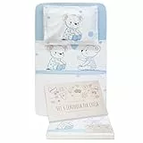 GOYSILA 4-teiliges Baby Bettwäsche Set 100% Baumwolle Kompatibel mit Chicco Next2Me Dream Magic Kinderkraft Beistellbett Spannbettlaken 83x50cm Babybettgarnitur Oeko-Tex Zertifiziert Bären Design