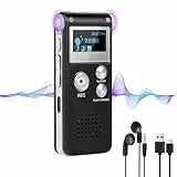OFFCUP 64GB Diktiergerät, Digitales Diktiergerät mit Rauschunterdrückung, 1536kbps hohe Aufnahmegerät, MP3 Voice Recorder, USB-C Voice Recorder mit Passwort für Interviews Klassen Meeting