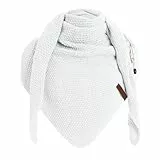 KNIT FACTORY - Dreiecksschal Coco - Damen Strickschal mit Wolle - Umschlagtuch für den Herbst und Winter - Winterschal - Dreieckstuch - Hochwertige Qualität - XXL Schal - 190 x 85 cm - Weiß