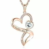 Yasvitti Roségold Kette Damen Funkeln Kubisches Zirkonia Kuss Halskette Akzent Unendlichkeit für Immer Ketten für Damen