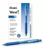Pentel BK440-C Kugelschreiber mit Druckmechanik und ergonomischer Dreiecksgriffzone, blau, 12 Stück (1er Pack)