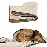 Doctor Bark | kuschelige Hundedecke waschbar bis 95°C, hygienische, weiche Fleecedecke für Sofa und Hundebett, Flauschige Haustierdecke - Made in Germany (XL - 140x100 cm/Beige)