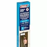 tesa INSECT STOP Aluminium Rahmen Fliegengitter für Türen XL - Insektengitter mit Aluminium-Rahmen & Clear View - Tür Insektenschutz - 120 cm x 240 cm, Anthrazit