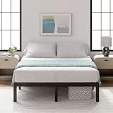 Zinus Yelena Bett 140x200 cm - Höhe 36 cm mit Stauraum unter dem Bett - Metall-Plattformbettrahmen mit Stahl-Lattenrost - Schwarz