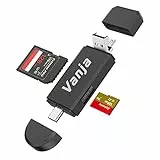 Vanja SD Kartenleser, USB 2.0/Micro USB und Type C OTG Adapter für SDXC, SDHC, SD, MMC und UHS-I Karten