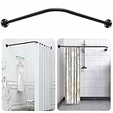 L-förmige Duschvorhangstange, einstellbare Eck-Duschstange (60-101cm x 60-101cm), 304 Edelstahl 90 Grad Duschstange für Badezimmer, Badewanne, Kleiderkammer, Umkleideräume, Privatraum