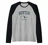 Burton Michigan MI Sportliches Vintage-Design, athletisch, marineblau Raglan
