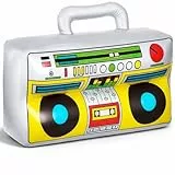 Aufblasbarer Retro Ghettoblaster ca 45 x 42 cm Hip Hop Radio Walkman 80er 90er Outfit Party Accessoires Kostüm Fasching Karneval Bad Taste Assi