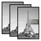 upsimples 3 Pack Bilderrahmen 30X45, 30X45 cm Posterrahmen Schwarz für Fotogalerie, Einschubstreifen, Horizontale oder Vertikale Wandmontage