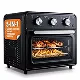 Sommertal Minibackofen 20 Liter mit Umluft & Heißluftfritteuse, Mini Backofen 1800W zum Backen, Grillen & Pizza, Tischbackofen klein mit Airfryer Funktion, 100–230°C, 60 Min. Timer, inkl. Zubehör