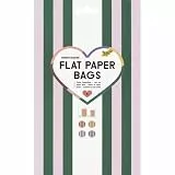 folia 42149 - Flat Paper Bags STRIPES GLOW UP, 8 Flache Papiertüten aus FSC-Mix Papier in 2 Größen und je 4 Farben, zum Basteln, Verzieren und Verschenken