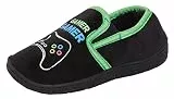 Jungen Epic Gamer Hausschuhe Kinder Gaming Game Controller Slip On Hausschuhe mit warmem Fleecefutter - Schwarz - 31 EU