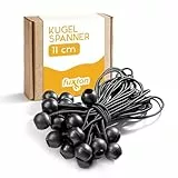 fuxton 25 Spanngummis mit Kugel, schwarz 11 cm für Zelte, Plakate, Schnellspanner, Expanderschlingen, Planenhalter, Planengummi, Zeltgummis