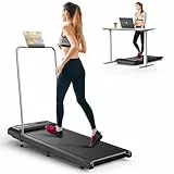 Cardirun Walking Pad Treadmill with Incline & Handle, 2 in 1 Under Desk Treadmills for Home Small, 2.5HP & 136KG Mini Portable Walking Running Machine with LED Display, Voice/App/Remote