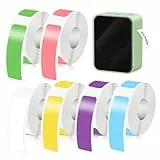 6 Rollen Thermo-Etikettenband, 12x40mm Etikettenband-Ersatz, Thermoetiketten Selbstklebend für P11/P12/P15/D30/D32/D35/HP1/HP3/HP4 Etikettendrucker (6 Farben, 160 Bänder/Rolle)