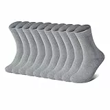 YOUCHAN 10 Paar Business Socken für Herren und Damen ohne Naht Atmungsaktiver Baumwoll Herrensocken Grau 43-46