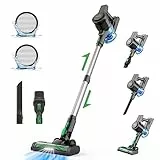 Vactidy V9 Akku Staubsauger kabellos, 30KPa Saugkraft Akkustaubsauger,55min Laufzeit Akkusauger mit abnehmbarem Akku Sauger, Akkusauger Kabellos mit LED Licht, Staubsauger Tierhaare für Hartböden