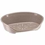 Ferplast Hundebett Katzenbett Kunststoff-Hundebett Medium Hundeliege waschbar Hundekorb atmungsaktiv rutschfest Siesta Deluxe, 62 x 41 x h 23,5 cm, Taubengrau