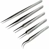 Präzisionspinzette, Adlerschnabelpinzette aus Edelstahl für Handwerk, Elektronik, Löten, Experimentelle Arbeiten, Schmuckherstellung, nichtmagnetische gebogene Pinzette, von TOWOT