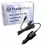 Premium Mini-USB KFZ-Ladekabel 12V/24V mit TMC Antenne kompatibel mit Tomtom Becker Garmin Nüvi Navigon Empfänger Navigationssystem Navi
