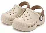 Vunavueya Unisex Kinder Clogs Jungen Pantoletten Mädchen Eva Badeschuhe Garten Hausschuhe Strand Sommer Sandalen Schuhe Khaki 30/31 EU_200
