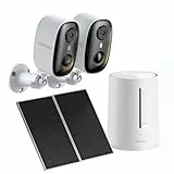 COOAU 4MP Überwachungskamera Aussen Solar Set, 2K Kabellose WLAN Akku Kamera Überwachung mit 64G Lokal Speicher, 5GHz/2.4GHz, Ohne Monatliche Gebühren, Farb-Nachtsicht, 2 Pcs