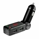 MMOBIEL Freisprecheinrichtung, Bluetooth, kabellos, FM-Transmitter + Ladegerät mit 2 USB-Ports, 5 V/2 A