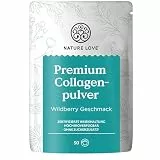 NATURE LOVE Premium Collagenpulver 500g – Wildberry Geschmack – Kollagen von Rindern aus Weidehaltung, hoch bioverfügbar ohne Zuckerzusatz, nur Süßungsmittel – laborgeprüft & in Deutschland produziert