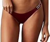 Calvin Klein Damen Bikinihose Curved Delta mit Logobund, Rot (Plum Glaze), M