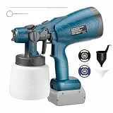Kabelloser Farbsprühsystem für Bosch 18V Akku (ohne Akku), Akku Lackierpistole für Zäune und Wandfarbe, Sprühpistole, Farbspritzpistole für Zuhause DIY Malerei, 3 Sprühmuster & 1000mL Tank