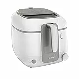 Tefal Fritteuse Super Uno Access, Kapazität 2,2 L, spülmaschinengeeignete Teile, Geruchsfilter, herausnehmbarer Behälter, weiß/grau, FR3100