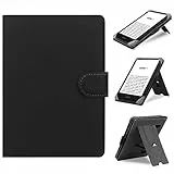 HoYiXi Universal Hülle Kompatibel mit 6'-6.8' Kobo/Pocketbook/Tolino/Sony E-Book eReader Kindle Paperwhite/6' Neue Kindle 2022 & 2019/Kobo Clara HD/Kobo Clara 2E Leder Stand Schutzhülle, schwarz