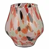 BUTLERS Windlicht Confetti farbenfrohes Konfetti-Design 18cm Glas Confetti | Teelichthalter mit lebendigen Farbeffekten | fröhlicher Hingucker für den gedeckten Tisch | stimmungsvolle Tischdeko