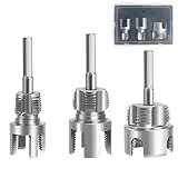 3 Stück Rohrgewindeschneider Set 1/2' 3/4' 1', Innen- & Außengewindeschneider für PVC PP PE Wasserrohre, Rohrgewindebohrer mit Sechskanschluss für Bohrmaschine & Akkuschrauber
