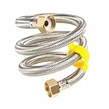 Qrity 2 Stück G 1/2' x G 1/2' Edelstahl-Geflechtschlauch, flexibles Wasserrohr für Badezimmer, WC, Wasserhähne, Küchenspüle, Wasserzulaufschläuche, 80 cm