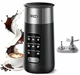 Dreo 8-in-1 Milchaufschäumer Elektrisch, 435ml Automatische Milchschäumer für Latte, Warme Milch, Heiße Schokolade, Cappuccino, Milk Frother mit Intelligente Touch und LED, Edelstahl, Leicht zu