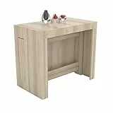 VE.CA Konsolentisch, ausziehbar, Karen, mit Ablage für Verlängerungen aus Holz, Maße: 90 x 51,5 x 77 bis 300 cm, Farbe: Ulme, Möbel für Küche, Haus, Design, hergestellt in Italien