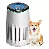 MERONTE Luftreiniger für Schlafzimmer, Zuhause, allergischer Luftreiniger für Schlafzimmer, HEPA-Filter, entfernt 99,97% Staub, Pollen & Gerüche, bis 20㎡, Luftreiniger,Hellweiß, 1 Pack+3 Modi