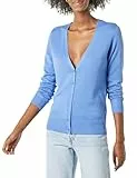Amazon Essentials Damen Leichter Cardigan-Pulli, Blau, L