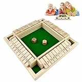 Absyrony Holzspiele, Würfelspiel Holz, 2-4 Spieler Holzbrettspiele, Brettspiel mit 2 Holzwürfel, Würfelspiel, Holzwürfel Spiel für Mädchen, Junge(Grün)