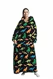 Pterygoid Verlängert Übergroße Hoodie Decke, Sweatshirt mit Taschen und Kapuze, Damen,Superweiche und Warme Kuschelpullover TV,Tragbare Für Herren Frauen Erwachsene