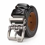 BISON DENIM Gürtel Herren,Ledergürtel Jeansgürtel Metall Retro Gürtel für Herren Kleidung 38mm Breit mit Geschenkbox